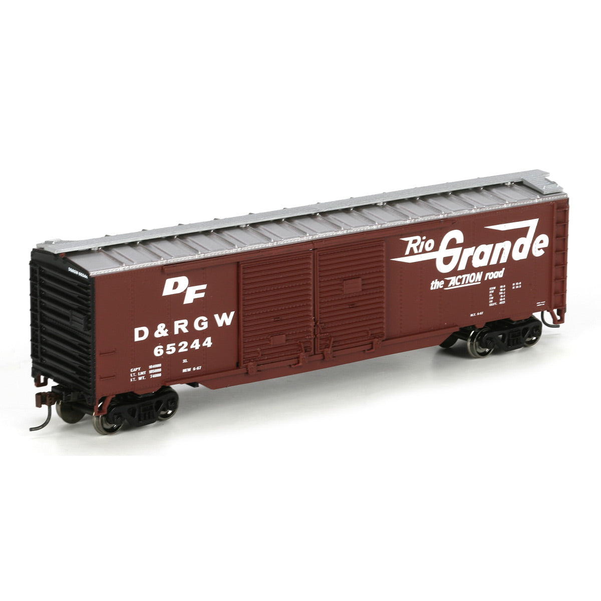 Athearn 98105 HO RTR Denver & Rio Grande Western 50' Double Door Box Car #65244 LN/Box