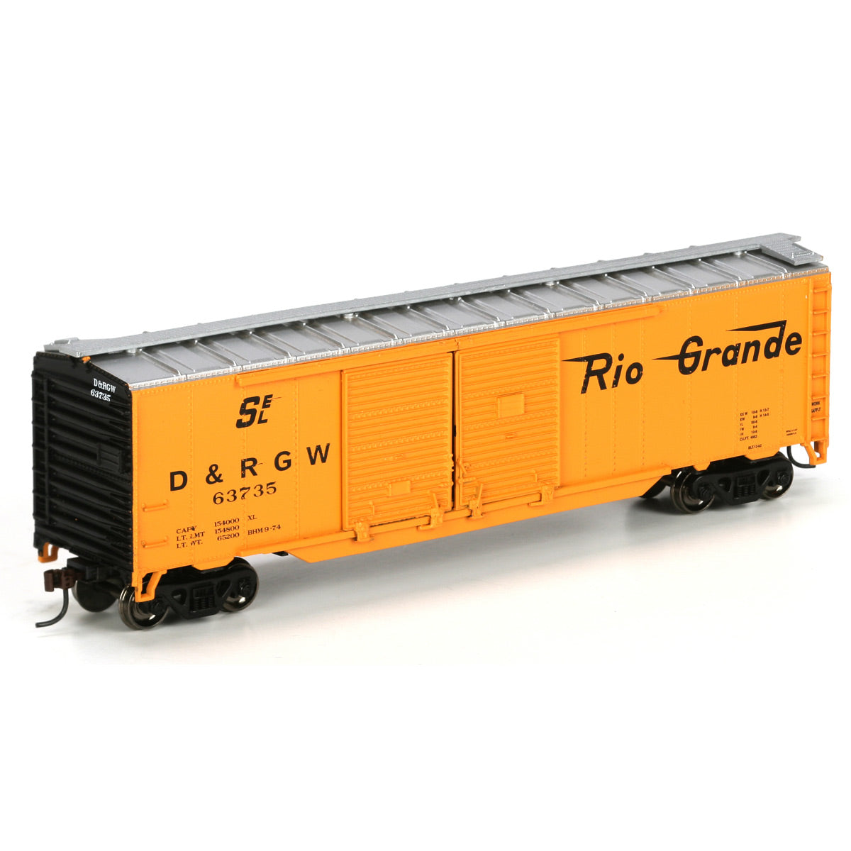 Athearn 98108 HO RTR Denver & Rio Grande Western 50' Double Door Box Car #63735