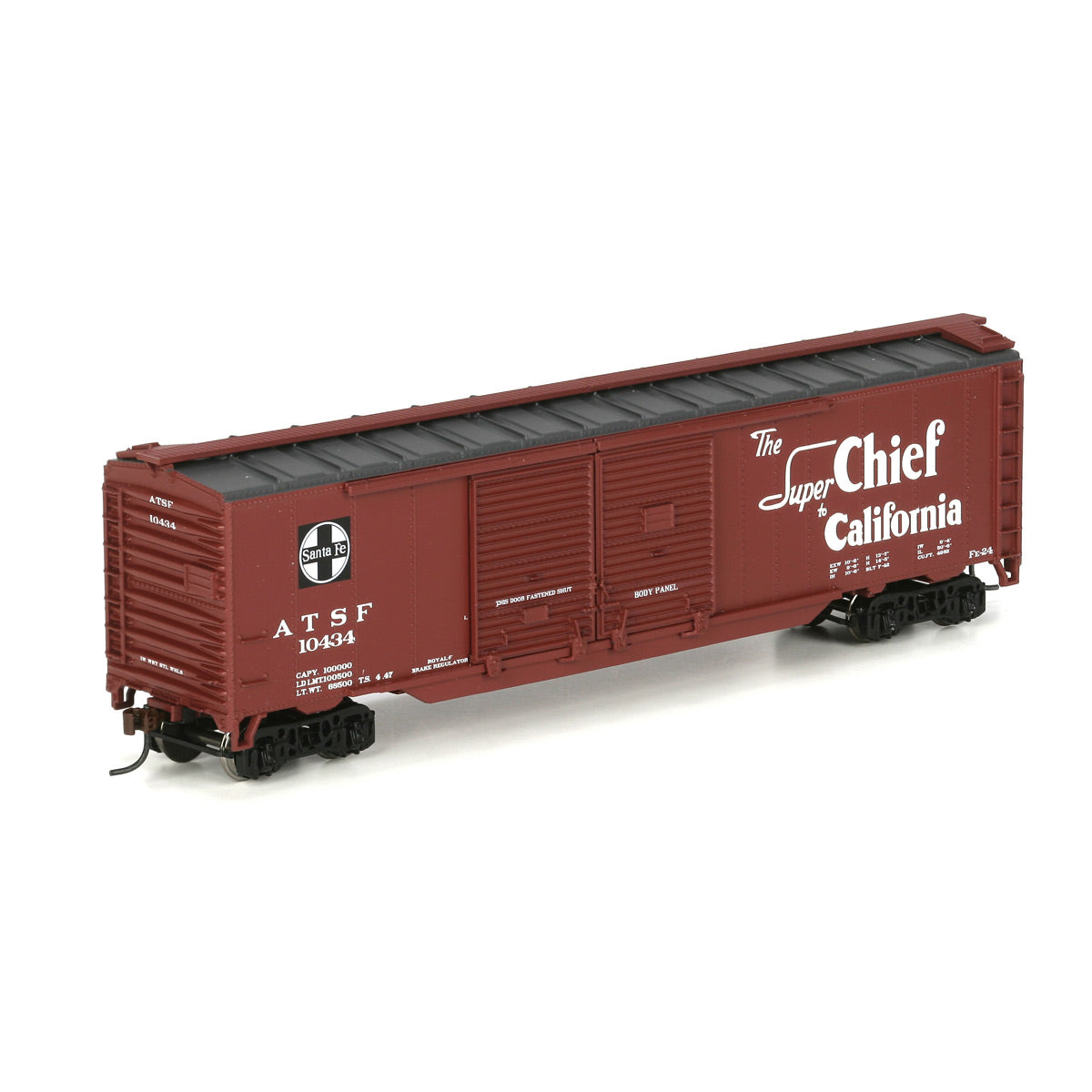 Athearn 98104 HO Scale Atchison Topeka Santa Fe 50' Double Door Box Car #10434