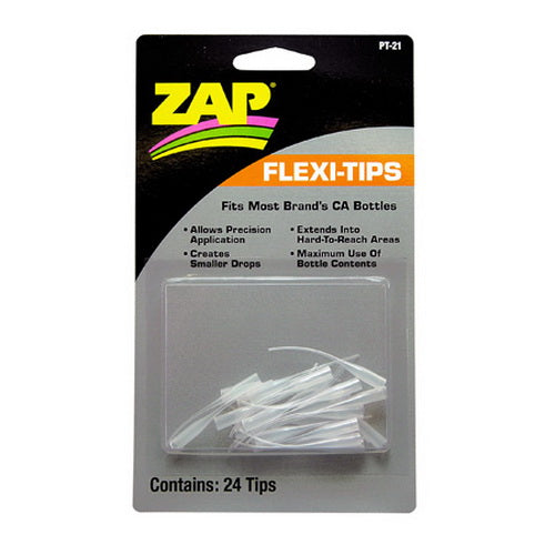 Pacer Glue PT21 Super Glue Bottle Zap Flexi Tips (Pack of 24)