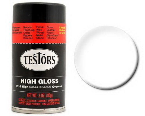 Testors 1814TT High Gloss Enamel Overcoat 3 oz. Spray Paint Can