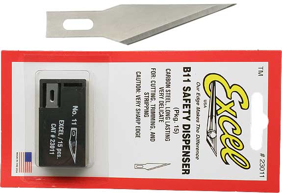 Excel 23011 #11 Double Honed Blade with Safety Dispenser (Pack of 15)