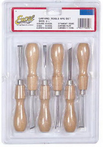 Excel 56010 Palm Style Deluxe Woodcarving Chisel Set (Set of 6) – Trainz