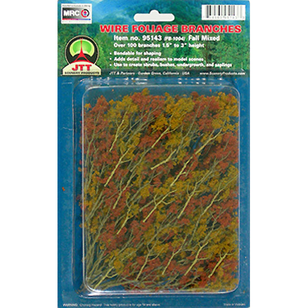 JTT Scenery Products 95521 Mixed Fall Color Wire Branches (Pack of 60)