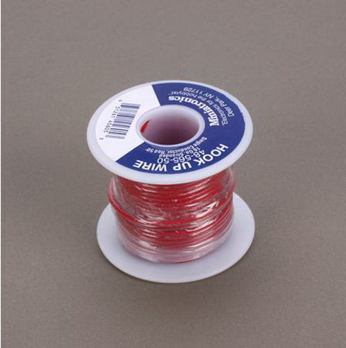 Miniatronics 48-565-50 Red 50' Spool 16 Gauge Single Conductor Flexible Wire