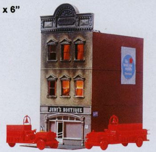 Model Power 449 HO Scale Building On Fire Building Kit