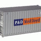 Walthers 933-2009 HO Scale Plastic 20' Ribbed Side Container - P&O Nedlloyd