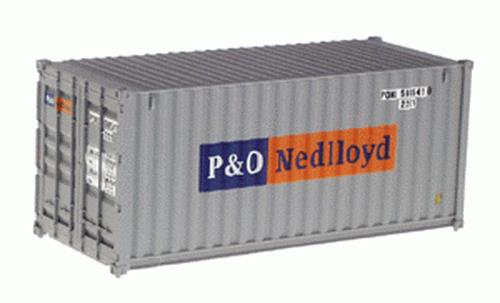 Walthers 933-2009 HO Scale Plastic 20' Ribbed Side Container - P&O Nedlloyd