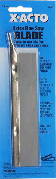 X-Acto 239 5" x 1-1/4" Extra Fine 52 Teeth/Inch Razor Saw Blade