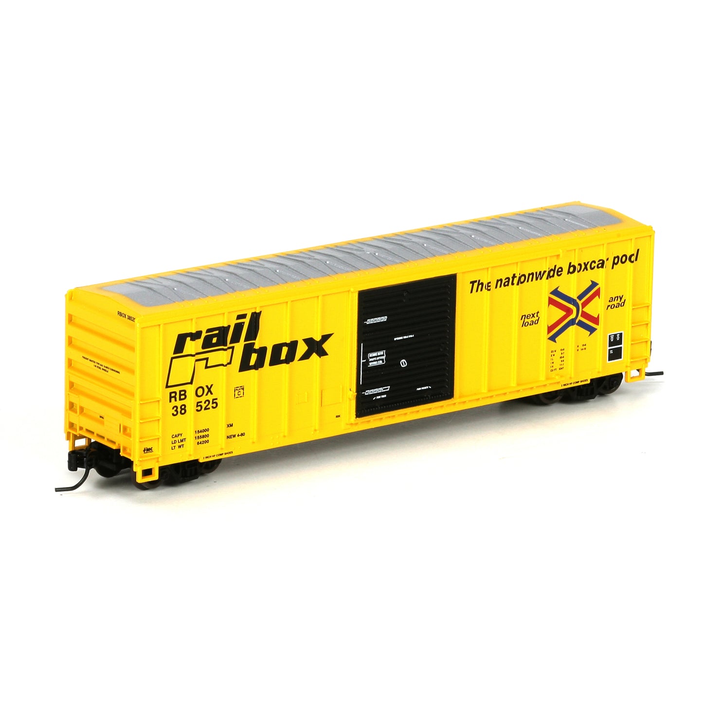 Athearn 24211 N Scale Early RailBox 50' FMC Box Car #38525