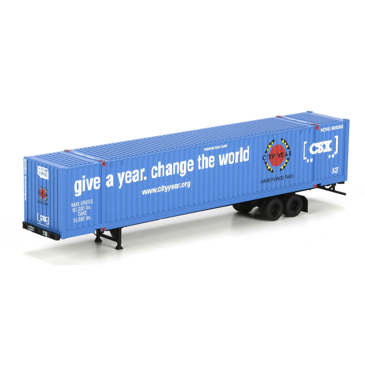 Athearn 28980 HO RTR CSX-City Year 53'' Jindo Intermodal Container & Chassis