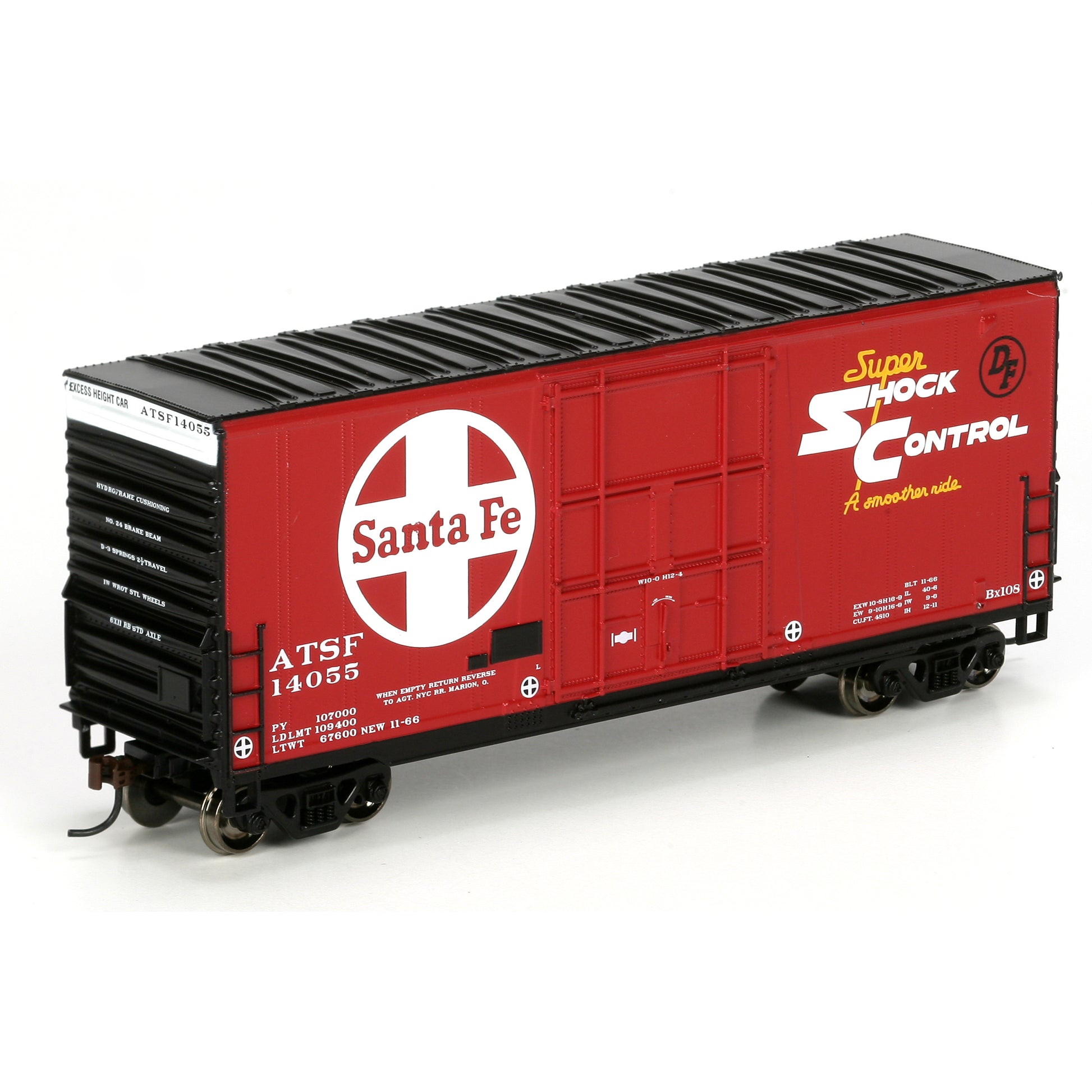 Athearn 76614 HO Scale Santa Fe RTR 40' High Cube Boxcar #14055