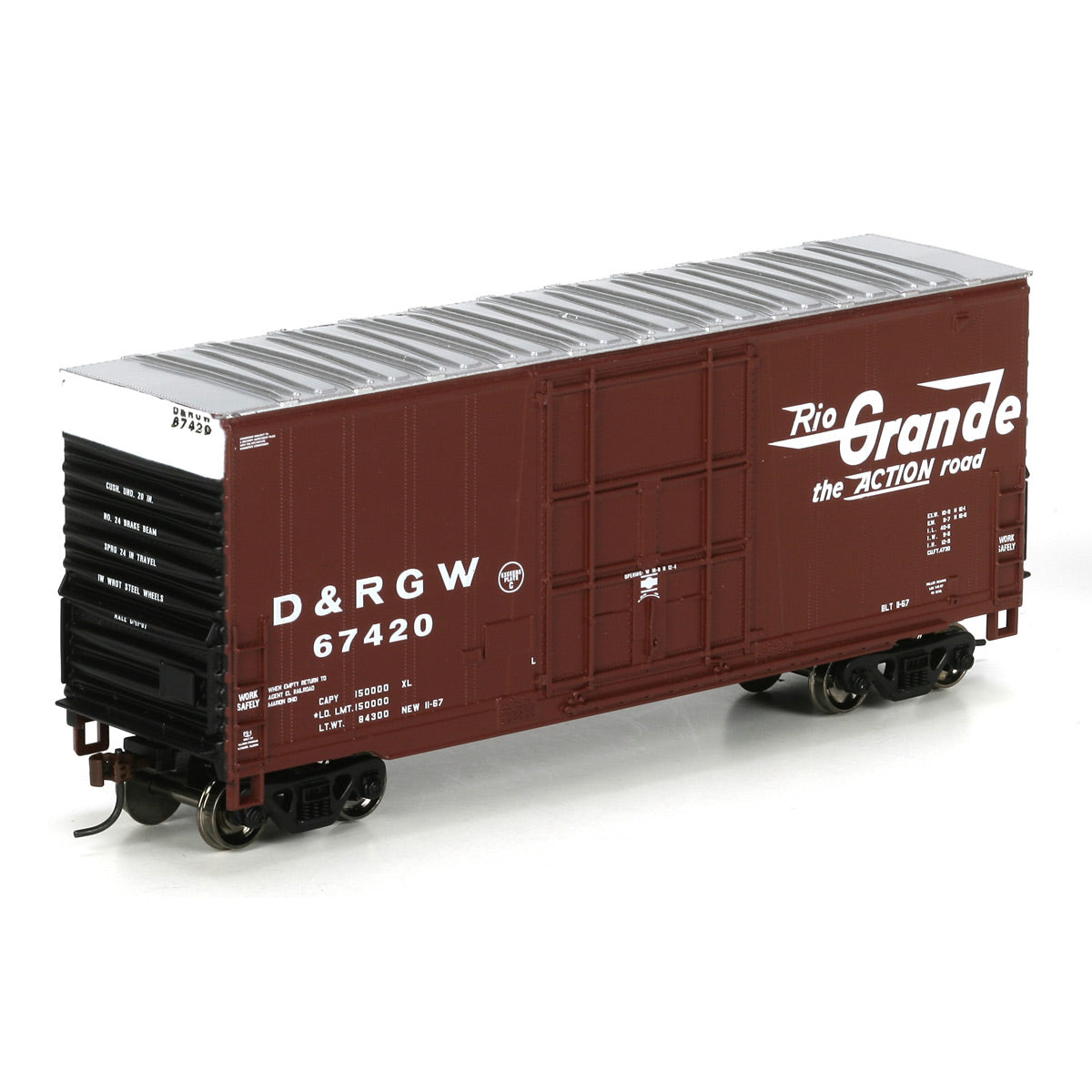 Athearn 76618 HO Scale D&RGW RTR 40' High Cube Boxcar #67420