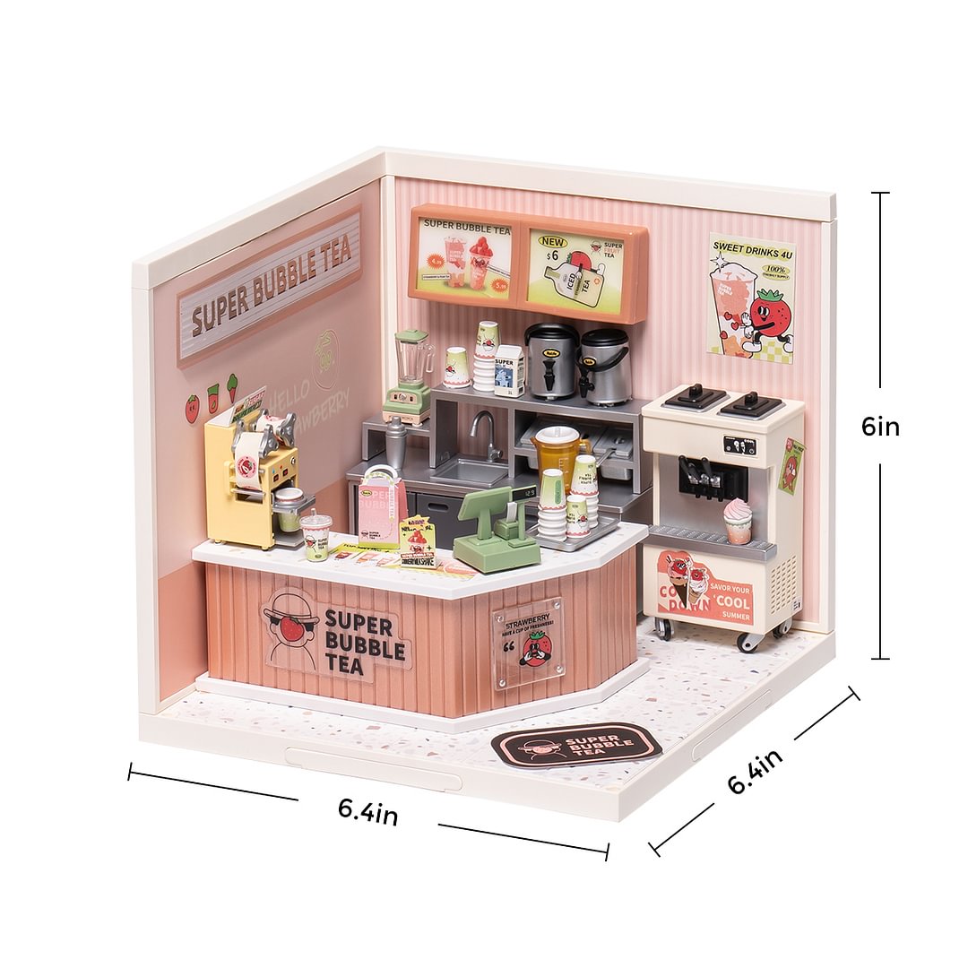 Robotime DW006 Rolife Super Creator Double Joy Bubble Tea Miniature House Kit