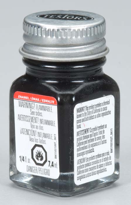 Testors 1139TT Semi-Gloss Black Gloss Enamel Paint - 1/4 oz. Bottle