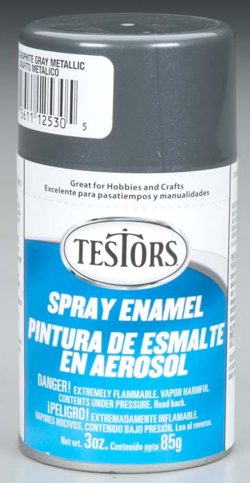 Testors 1253T Graphite Gray Metallic Enamel 3 oz. Spray Paint Can
