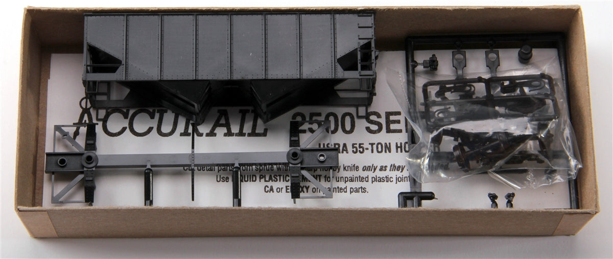 Accurail 2400 HO Undecorated USRA 55-Ton 2-Bay Hopper Kit