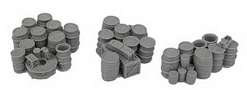 Bar Mills 02008 HO Scale Keg & Crate Assortment Unpainted Groupings (Pack of 3)