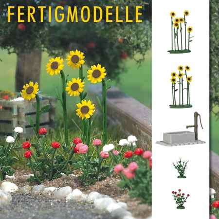 Busch 1232 Sunflowers & Roses w/Water Pump/Trough - Kit