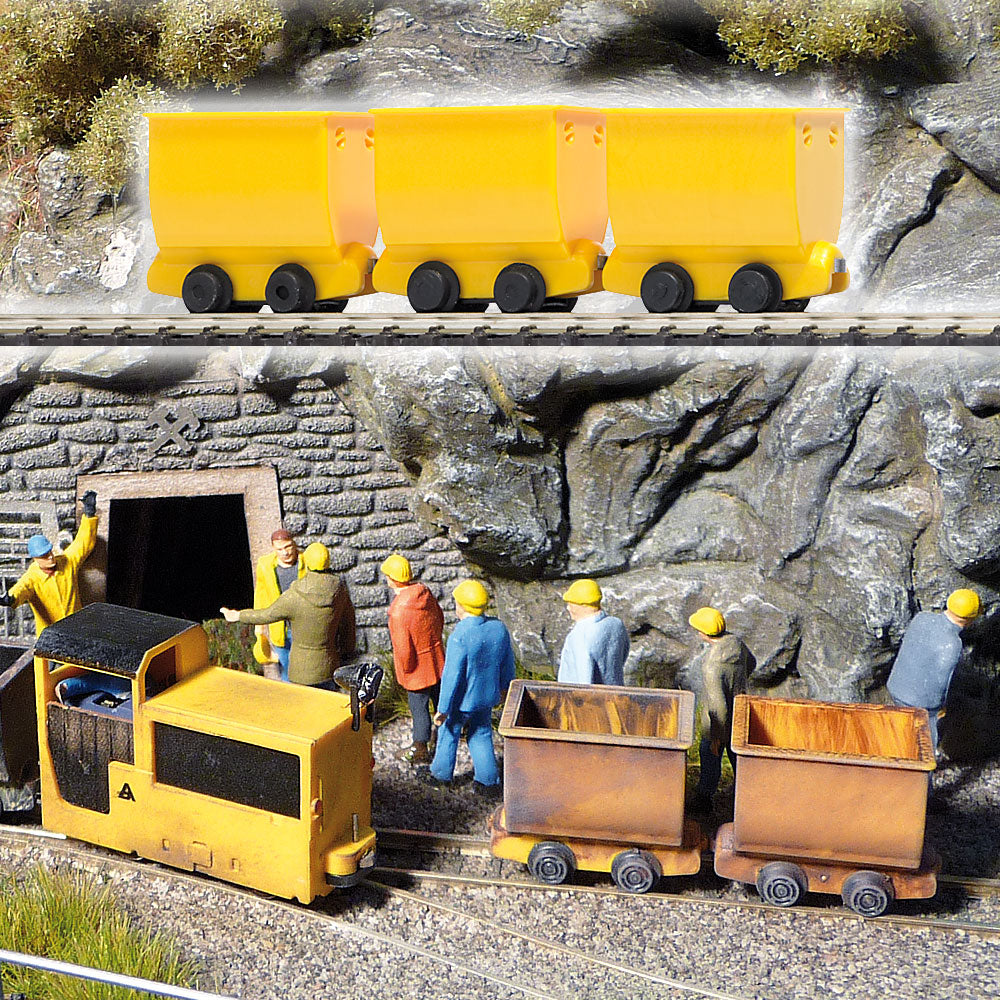 Busch 5020 HO Scale Yellow Tipper Wagons Set #1 (Pack of 3)