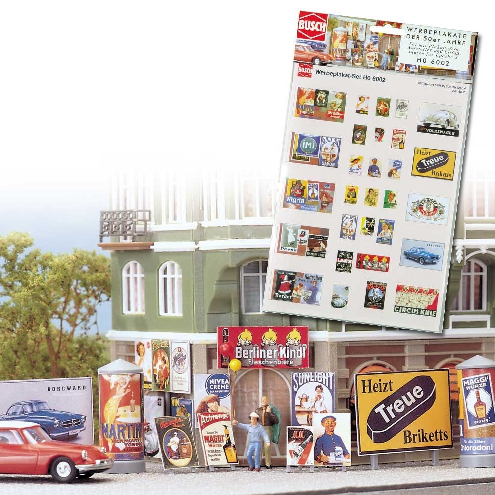 Busch 6002 HO Scale Advertisement Sign Set
