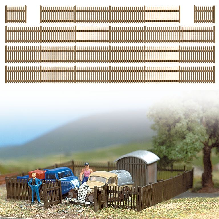 Busch 6007 Picket fence w/4 gates