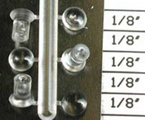 Detail Associates 1710 HO Scale 12" Dia Round Clear Headlight Lens (Pack of 12)