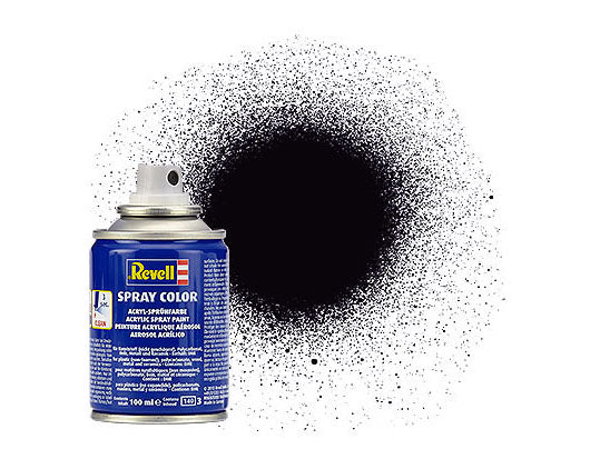 Revell 34108 Black Matt Spray Color Acrylic Paint - 100 ml. Spray Can