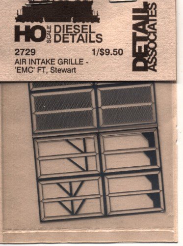 Detail Associates 2729 HO Air Intake Grille for 'EMC' (EMD) FT Stewart