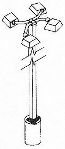 Details West 455 HO Light Poles for Yards Industrial Loco Facility (Pack of 2)