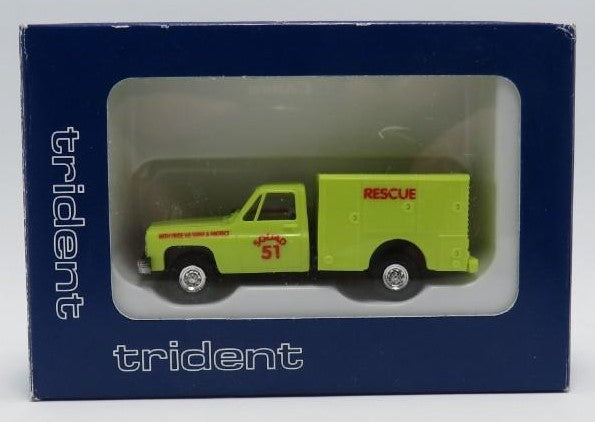 Trident Miniatures 90117L HO Chevrolet Rescue Pumper Lime Green Fire Truck
