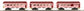 MTH 11-40055 Pink/Brass Tinplate Passenger Car Set #418