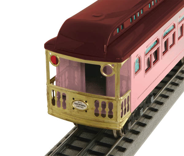 MTH 11-40055 Pink/Brass Tinplate Passenger Car Set #418