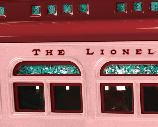 MTH 11-40055 Pink/Brass Tinplate Passenger Car Set #418