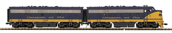MTH 80-2108-1 Chesapeake & Ohio HO Scale F7 A/B w/PS3, C&O
