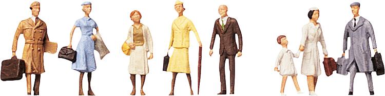 Faller 150501 HO Scale Travellers I Plastic Figures (Set of 8)