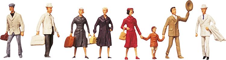 Faller 150504 HO Travelers # 4 Plastic Figures (Set of 8)