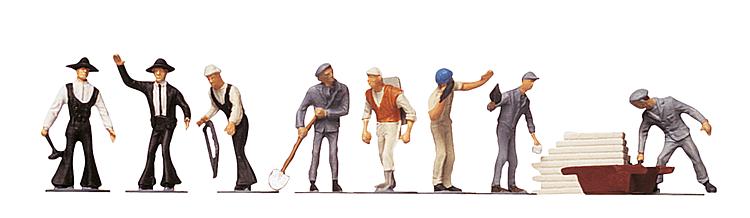 Faller 151011 HO Scale Construction Workers Figures Set (Set of 10)