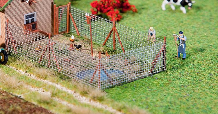 Faller 180414 HO Wire Mesh Fence with Wooden Post