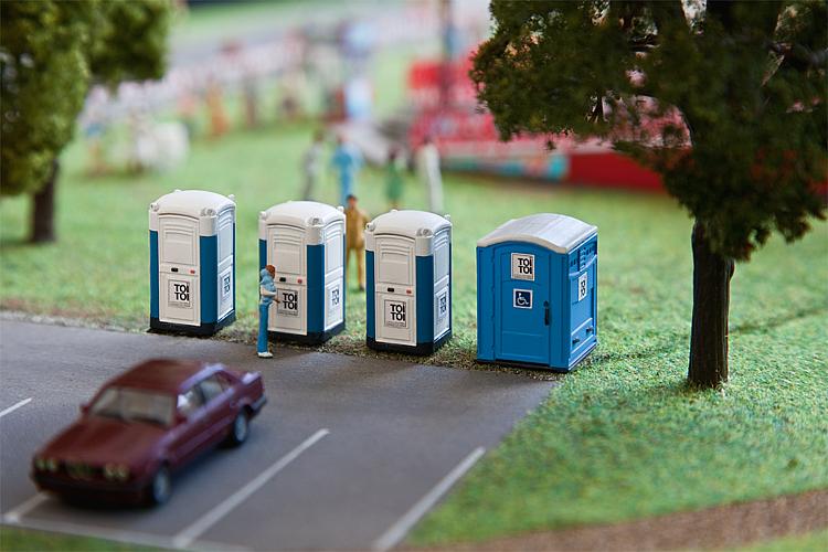 Faller 180543 HO Toi Toi Portable Toilet (Set of 4)