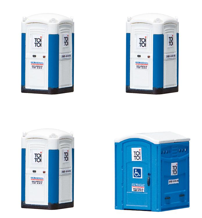 Faller 180543 HO Toi Toi Portable Toilet (Set of 4)