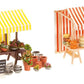 Faller Gmbh 180614 HO Farmers Market Sales Tents Kit 1 Each Cheese & Flower