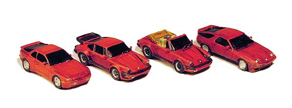 GHQ 51015 N Sports Car Variety Pack Unpainted Metal Kit (Set of 4)