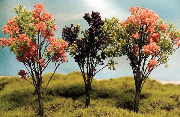 Grand Central Gems T41 HO 4"-5" Jacaranda/Blossom Tree (Set of 6)