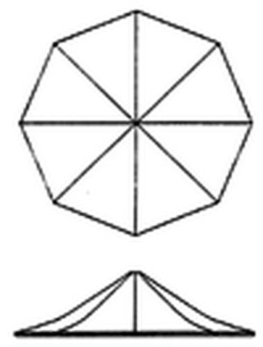 Grandt Line 5269 HO 2-3/16" x 9/16" Octagonal Bandstand Roof