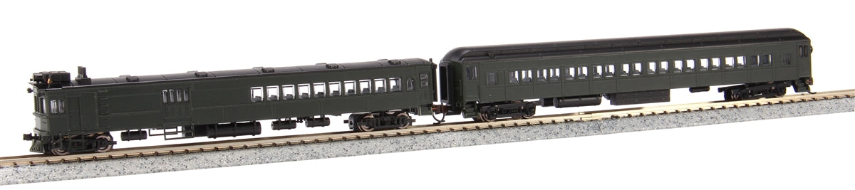 Bachmann 81465 N Unlettered EMC Gas Electric Doodlebug w/Trailer Coach (DCC)