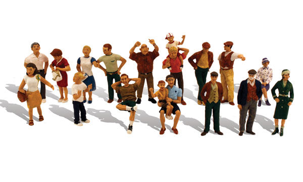 Woodland Scenics A1958 HO Standing and Sitting People Figures (Set of 16)