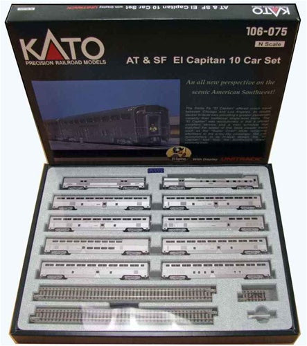 Kato 106-077 N Santa Fe 'El Capitan' 10-Car Set #2 NIB