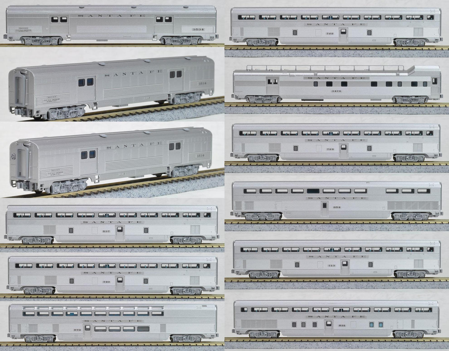 Kato 106-077 N Santa Fe 'El Capitan' 10-Car Set #2 NIB