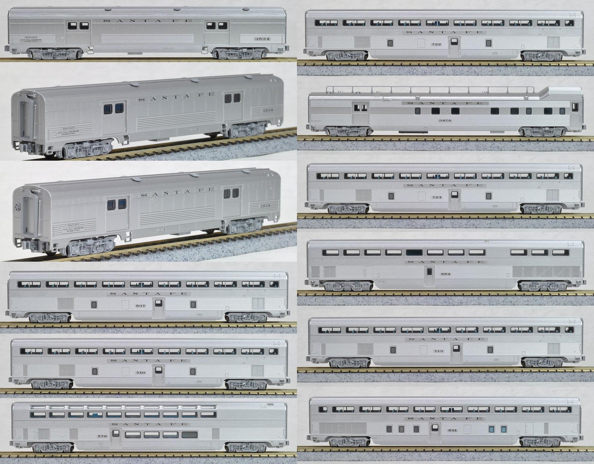 Kato 106-077 N Santa Fe 'El Capitan' 10-Car Set #2 NIB